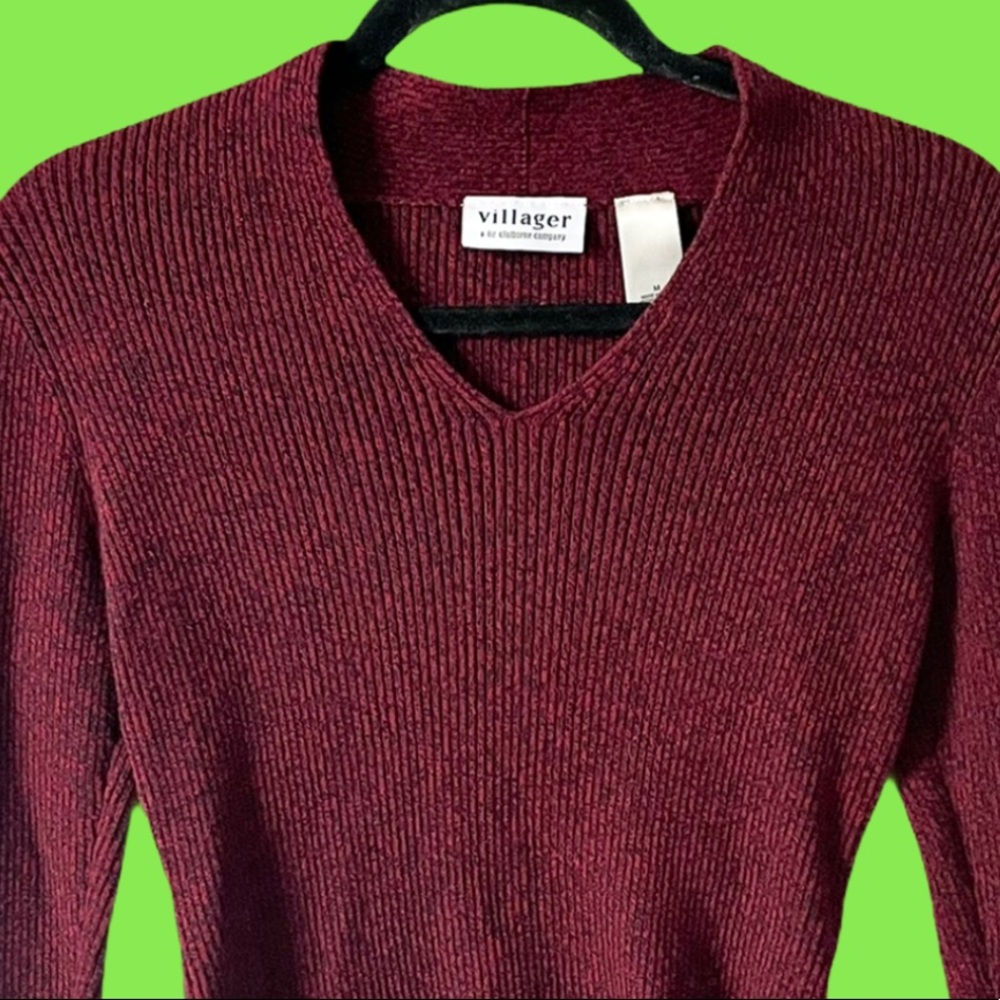 Vintage Villager Brand V-Neck Sweater - Picture 4 of 4
